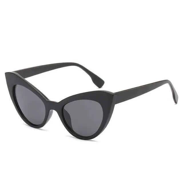 Oversized Titanium Frame Mirror Polycarbonate Cat Eye Sunglasses