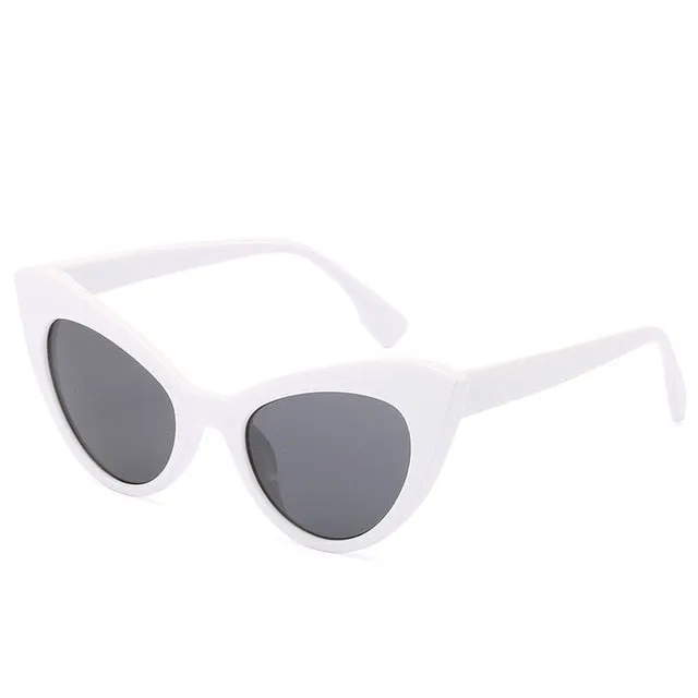 Oversized Titanium Frame Mirror Polycarbonate Cat Eye Sunglasses