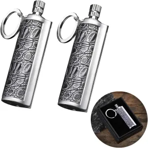 Permanent Match, Fire Starter Lighter Waterproof Flint Match with Keychain Outdoor Camping Survival Refillable Lighter(Without Fluid) (Grey   Grey)