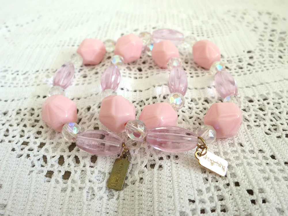 Pink Beaded Stretchy Bracelets