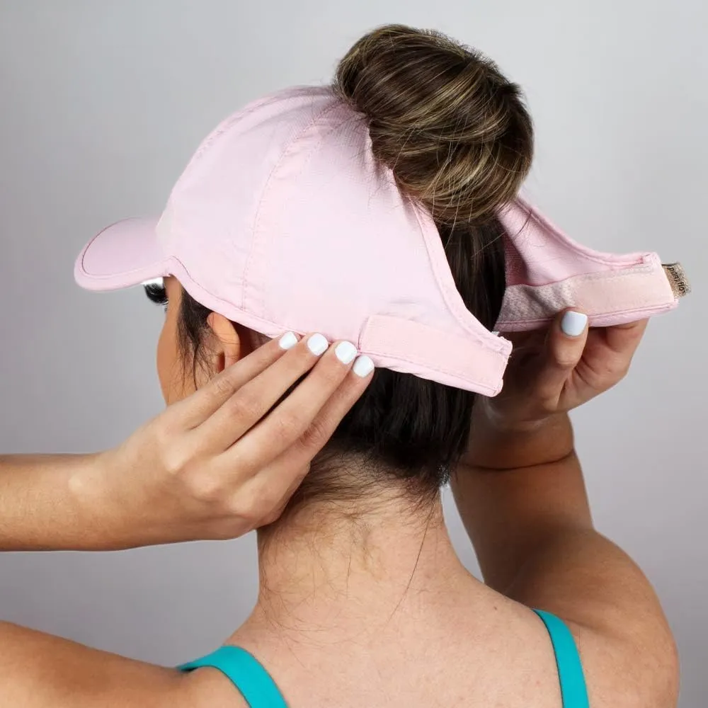 Ponyflo Womens Ponytail Baseball Cap - Ponytail Hats for Women, Curly Hair Ponytail Hat, Baseball Hat for Women