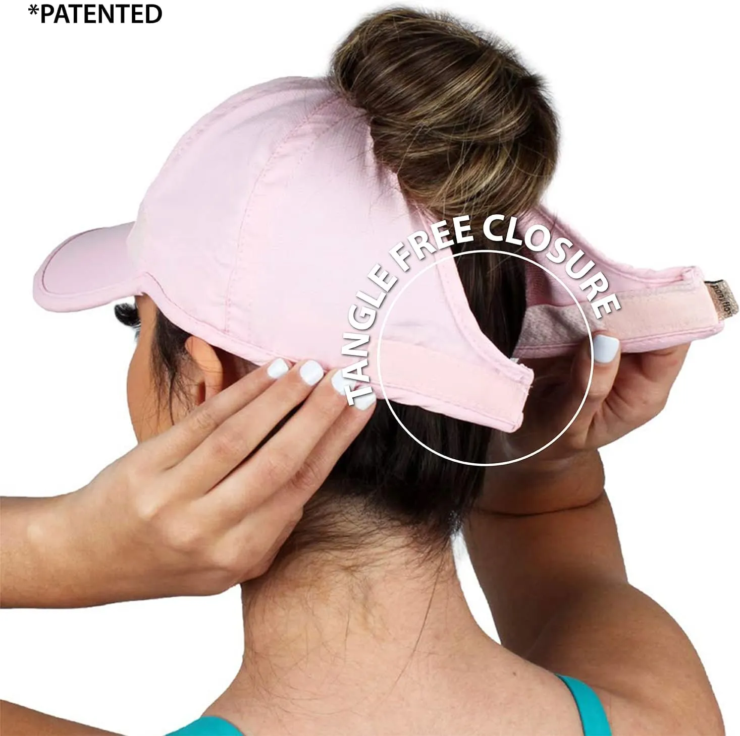 Ponyflo Womens Ponytail Baseball Cap - Ponytail Hats for Women, Curly Hair Ponytail Hat, Baseball Hat for Women