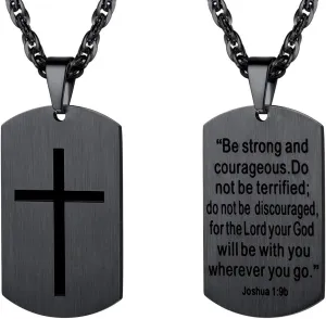 PROSTEEL Cross Necklace for Men Women, 316L Stainless Steel Dog Tag Cross/Dog Tags Military, Jesus Crucifix, Snake Cross, Black/Gold/Silver/Rose Gold/Blue Tone Cross Pendant, Come with Box