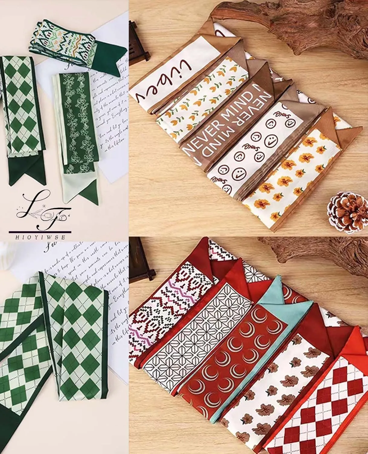Purse Scarf Handbags For Women Skinny Hair Neck Accessories Scarves With Bag Scarfs Handle Fashion Lightweight