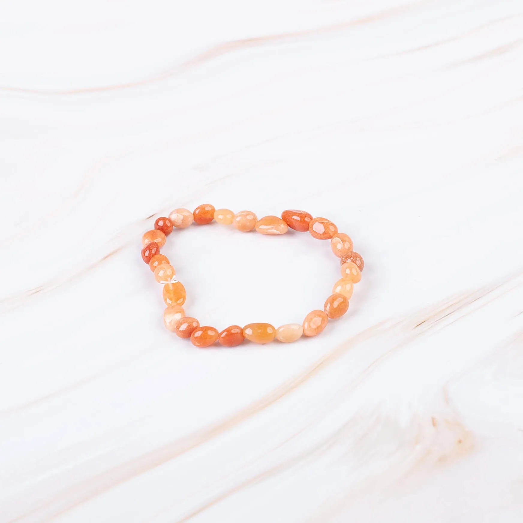 Red Aventurine Pebble Beaded Bracelet