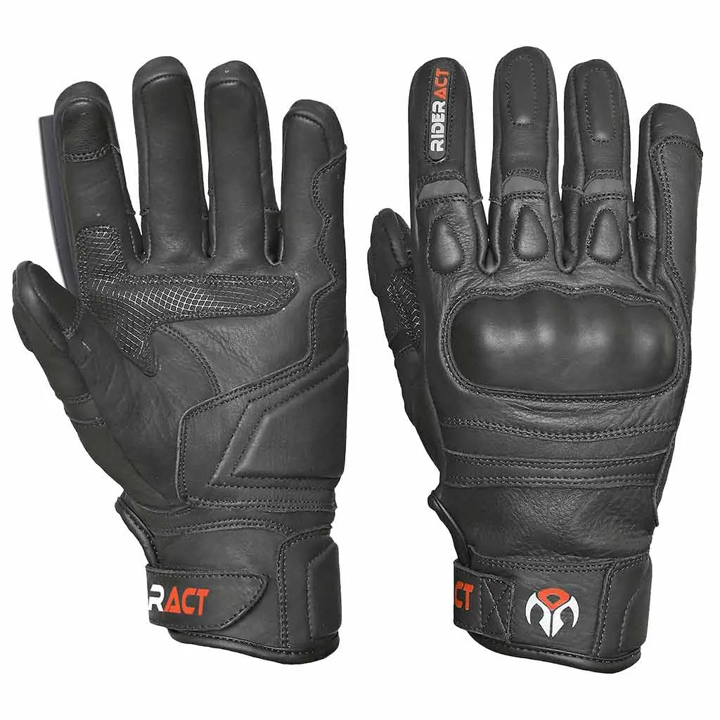 RIDERACT® Men Leather Motorcycle Gloves SB2-Pro Moto Gloves