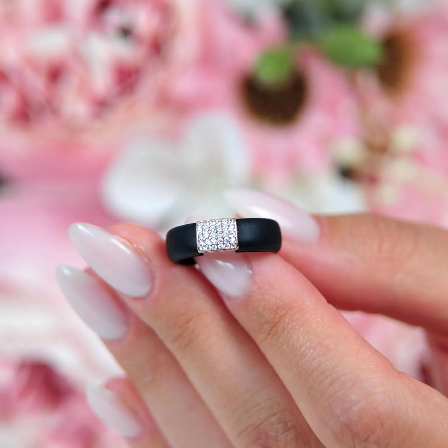 Rinfit Womens Silicone Wedding Ring - Engagement Ring for Women - Promise Rings for Her with Stainless Steel Metal & Cubic Zirconia Stones - Patented Design