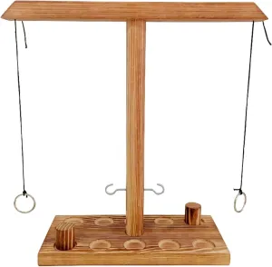 Ring Toss Games for Adults,Wooden Hook and Tossing Game,Hook and Ring Games 2-4-Player PK, Ring Hook Game with Ladder (13 inch)