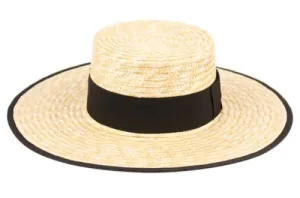 Sachi | Braided Natural Straw Boater Hat