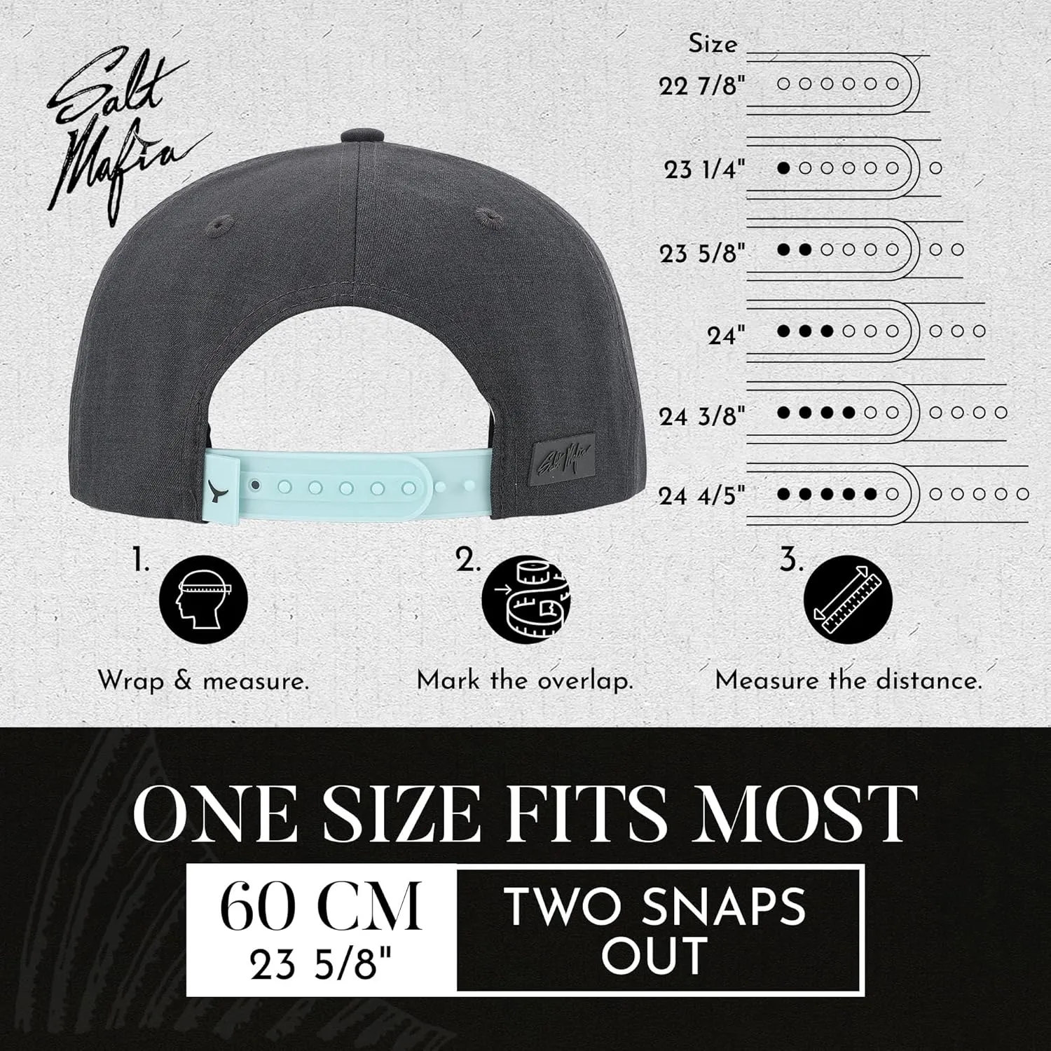 Salt Mafia Hats for Men - Waterproof Hats for Men, 7 Panel Flat Brim Surfer Hat