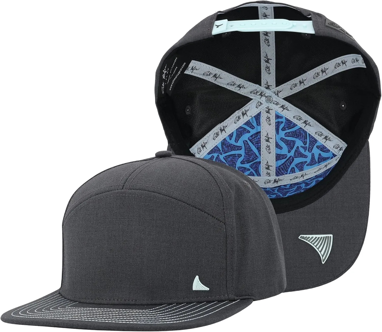 Salt Mafia Hats for Men - Waterproof Hats for Men, 7 Panel Flat Brim Surfer Hat