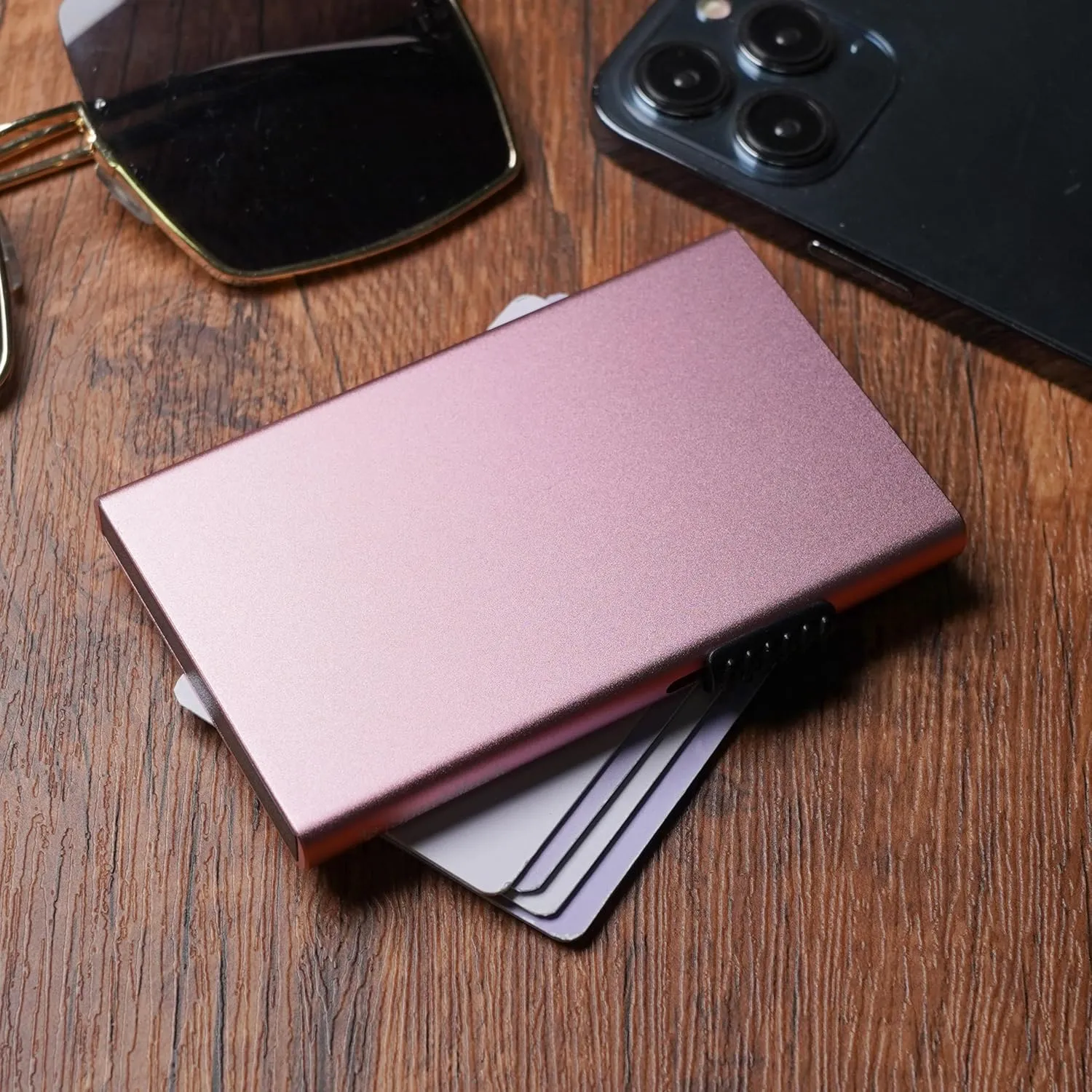 Slim Metal Wallets | RFID Blocking Credit Card Holder Wallet | Business Card Holder Case | Minimalist Pop Up Wallet for Men and Women