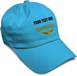 Soft Baseball Cap Drone Pilot Gold Embroidery Insignias UFO Twill Cotton Veteran Dad Hats for Men & Women