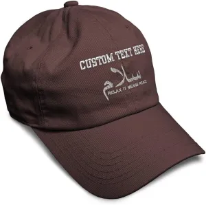 Speedy Pros Soft Baseball Cap Arabic Peace Salam Relax Letters Arab Cotton Embroidered Dad Hats for Men & Women