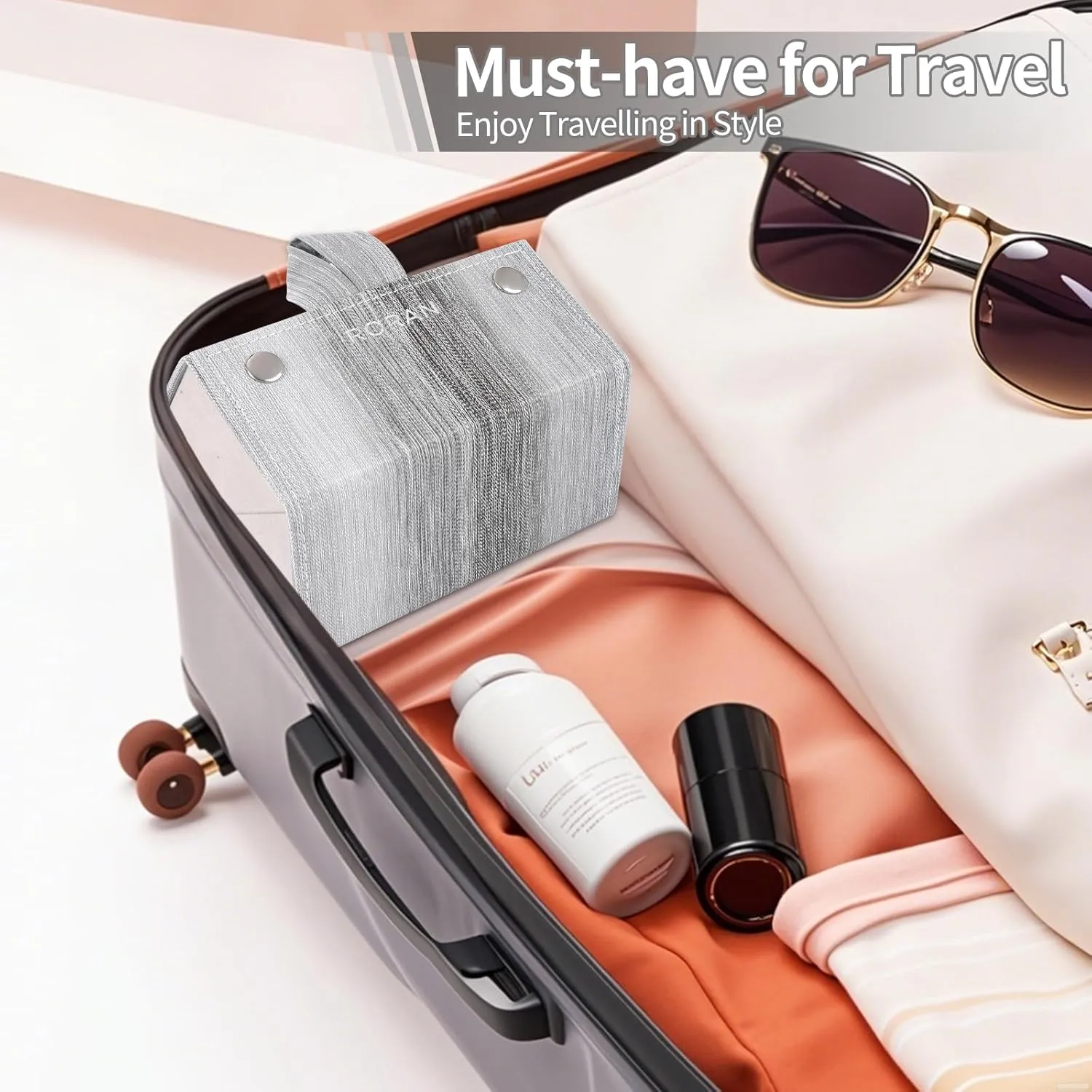 Sunglasses Organizer, Portable Eyeglasses Holder Glasses Storage Box for Women Men, Folding Case Hard Shell, Gradient Design
