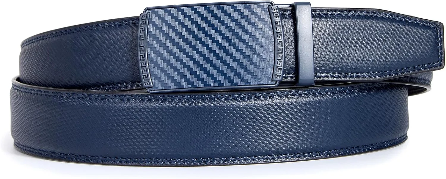 VATAN Men's Belt Leather Ratchet Belt for Men Dress Casual Every Day with Adjustable Buckle, Trim to Fit