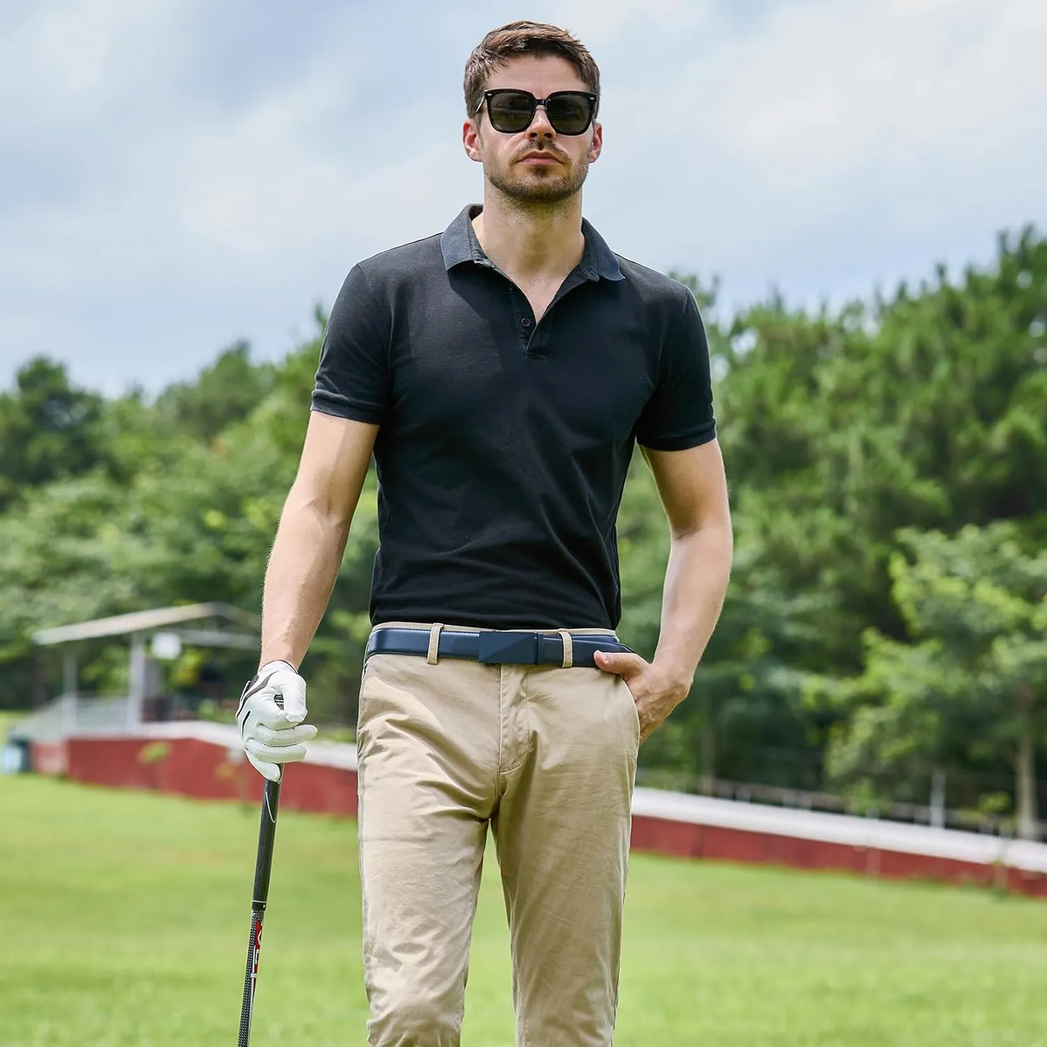 VATAN Men's Belt Leather Ratchet Belt for Men Dress Casual Every Day with Adjustable Buckle, Trim to Fit
