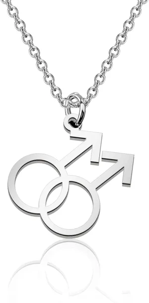 WSNANG Gay Gender Symbol Necklace LGBT Pride Stainless Steel Sign Pendant Necklace Couple Gifts